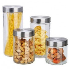 4PC GLASS CANISTERS